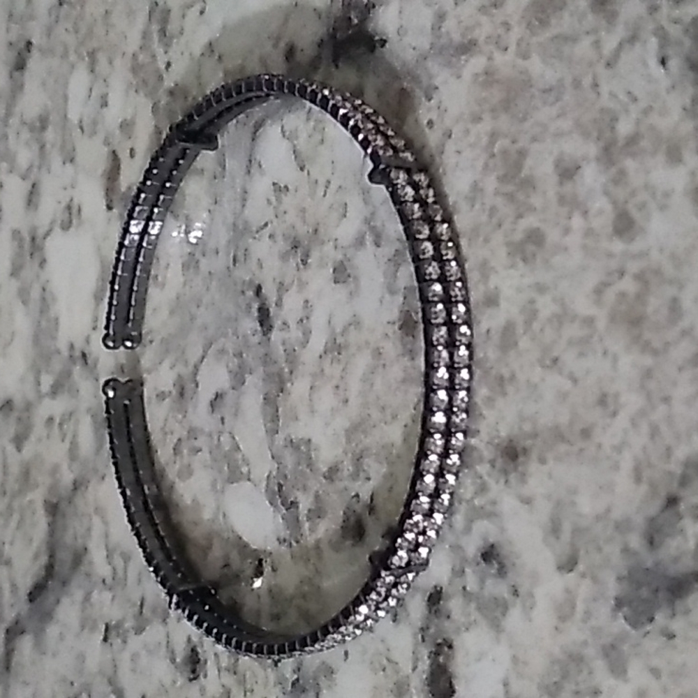 Rhinestone cuff bangle